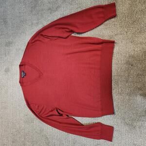 Brooks Brother Sweater Men's Red V Neck Size XL